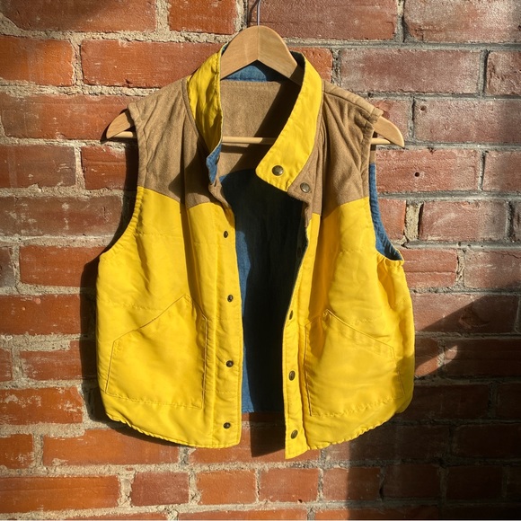 Jackets & Blazers - 2000s Japan lightweight reversible vest (sunny yellow/denim)